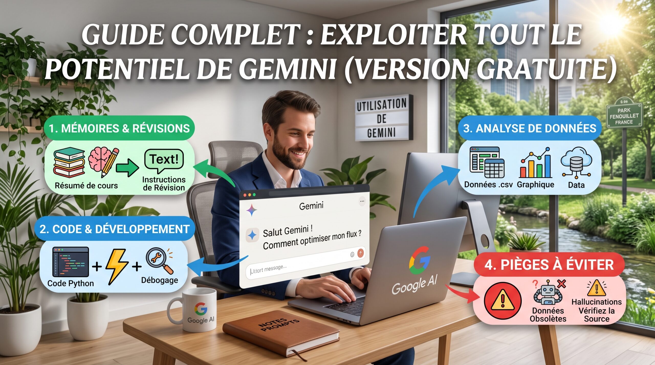 Utiliser Gemini gratuit : le cours complet, expliqué simplement